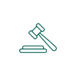 Icon, dark green, gavel