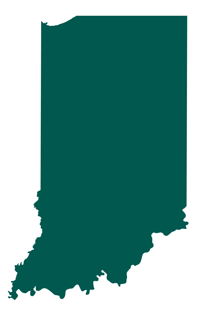 Outline of the state of Indiana