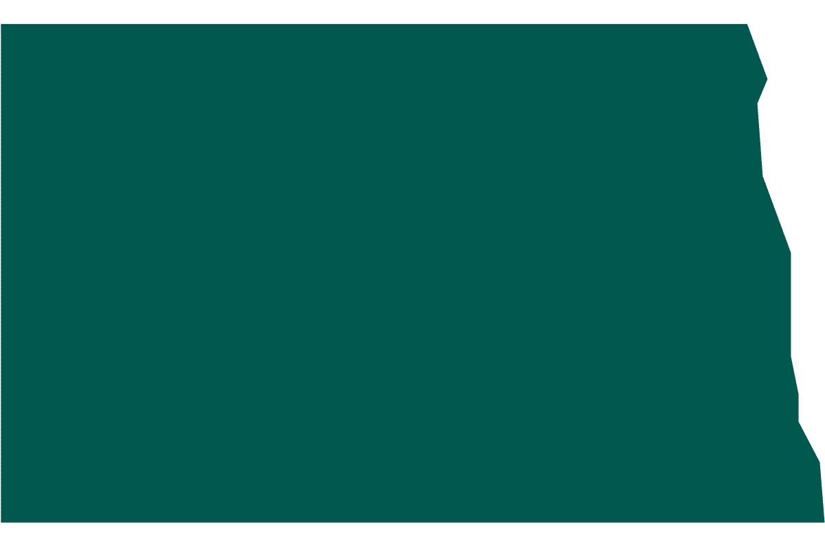 Outline of state of North Dakota