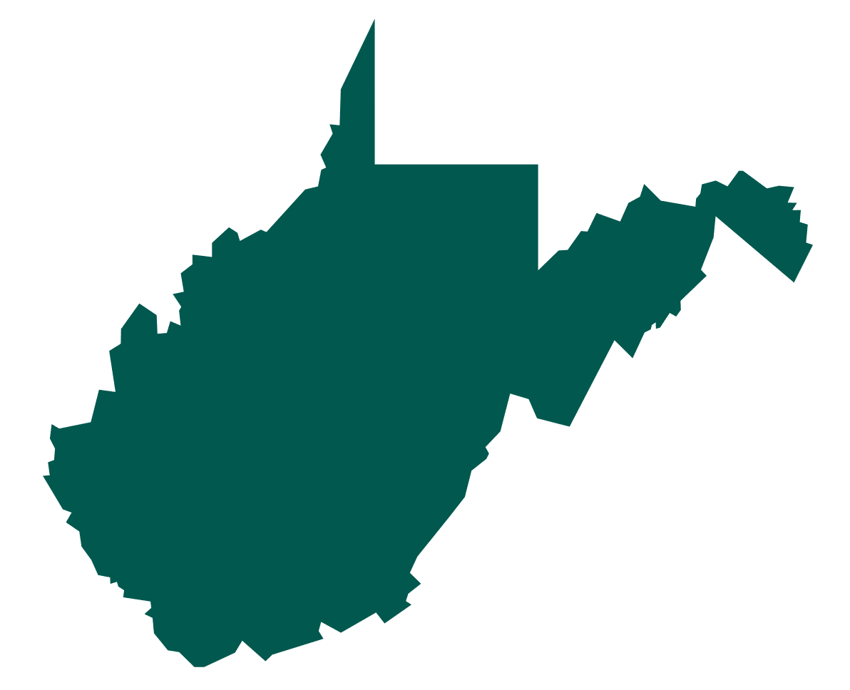 Outline of state of West Virginia